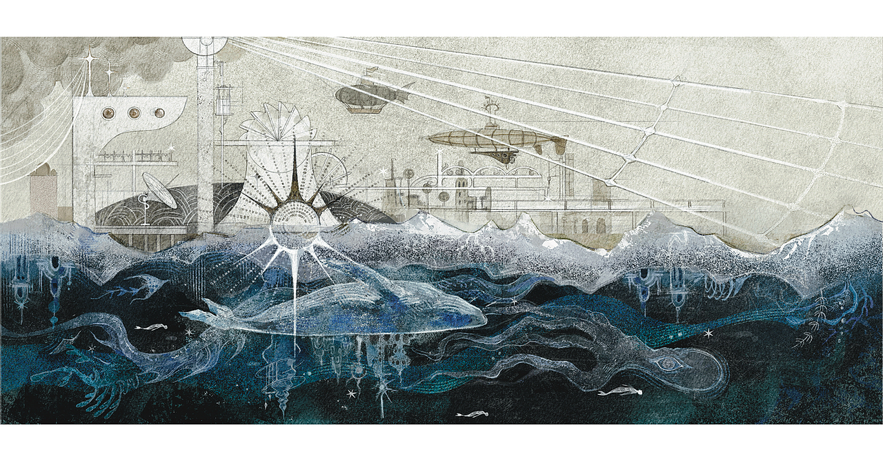 海浪与大地的往事（图ZNDA1NDMyNTg0） - 艺术插画 - 站酷设计师鳴冬原创素材 - 站酷ZCOOL