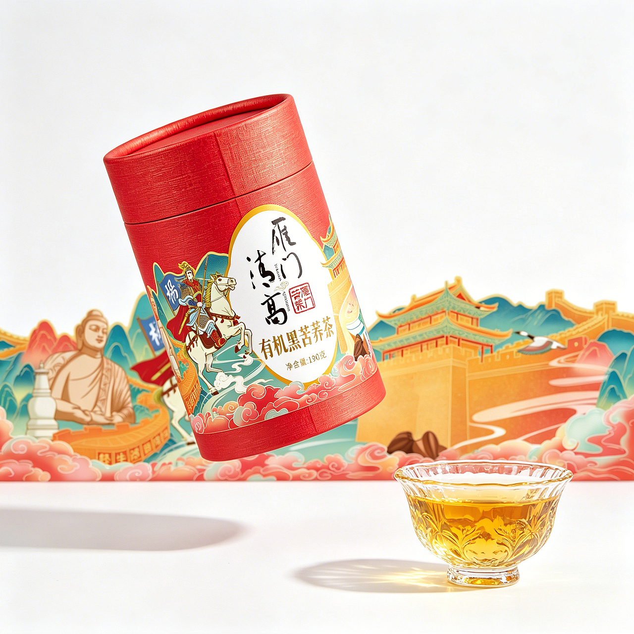 山西文创苦荞茶罐手绘（图ZNDA1NDUyOTA4） - 商业插画 - 站酷设计师凹凸曼小妞儿原创素材 - 站酷ZCOOL