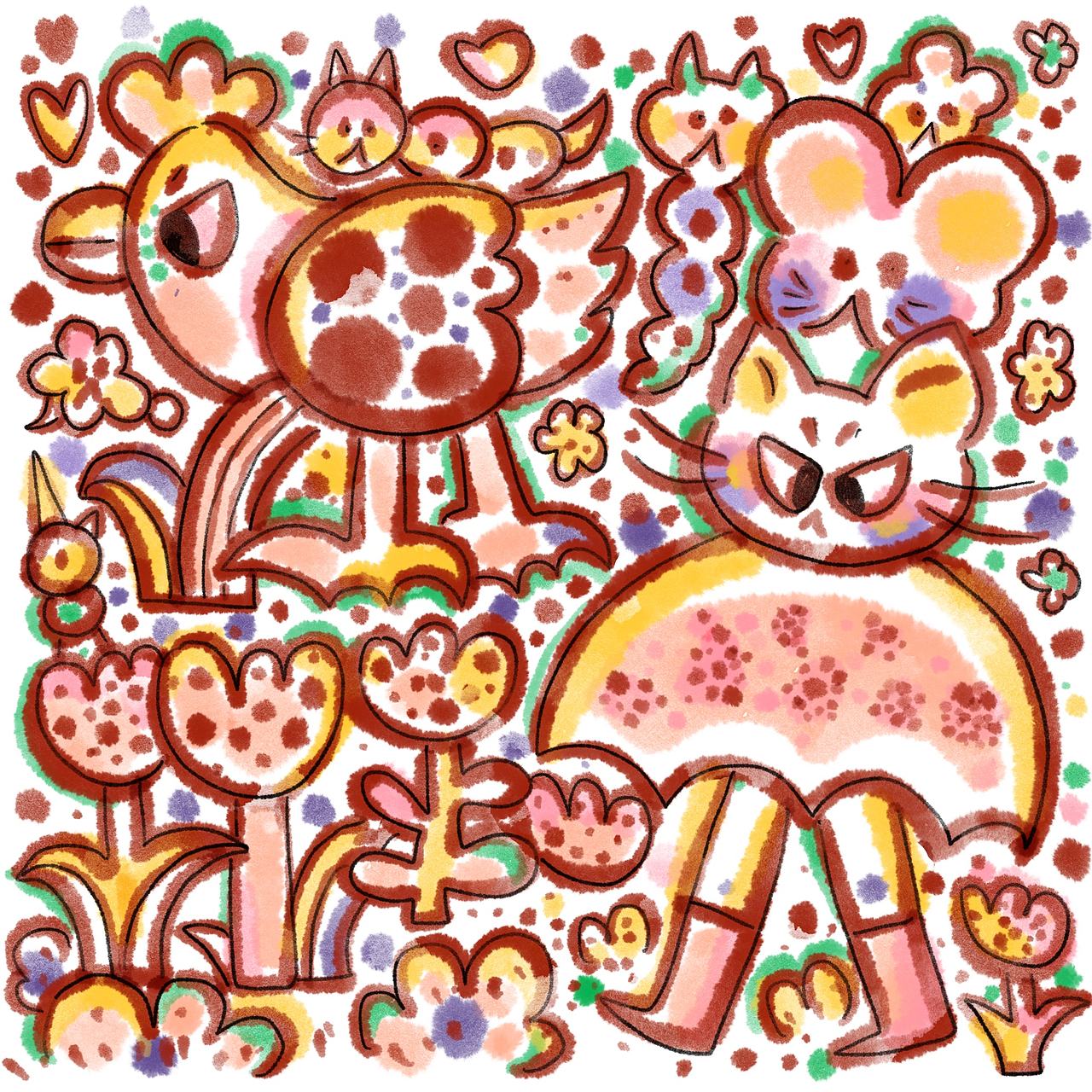 摇滚郁金香和他的暴躁朋友们（图ZNDA1NDUzNTAw） - 艺术插画 - 站酷设计师虫小猛猛原创素材 - 站酷ZCOOL