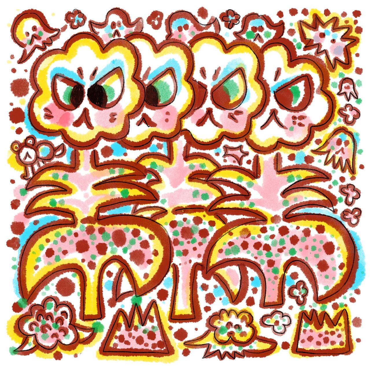 摇滚郁金香和他的暴躁朋友们（图ZNDA1NDUzNTQ4） - 艺术插画 - 站酷设计师虫小猛猛原创素材 - 站酷ZCOOL