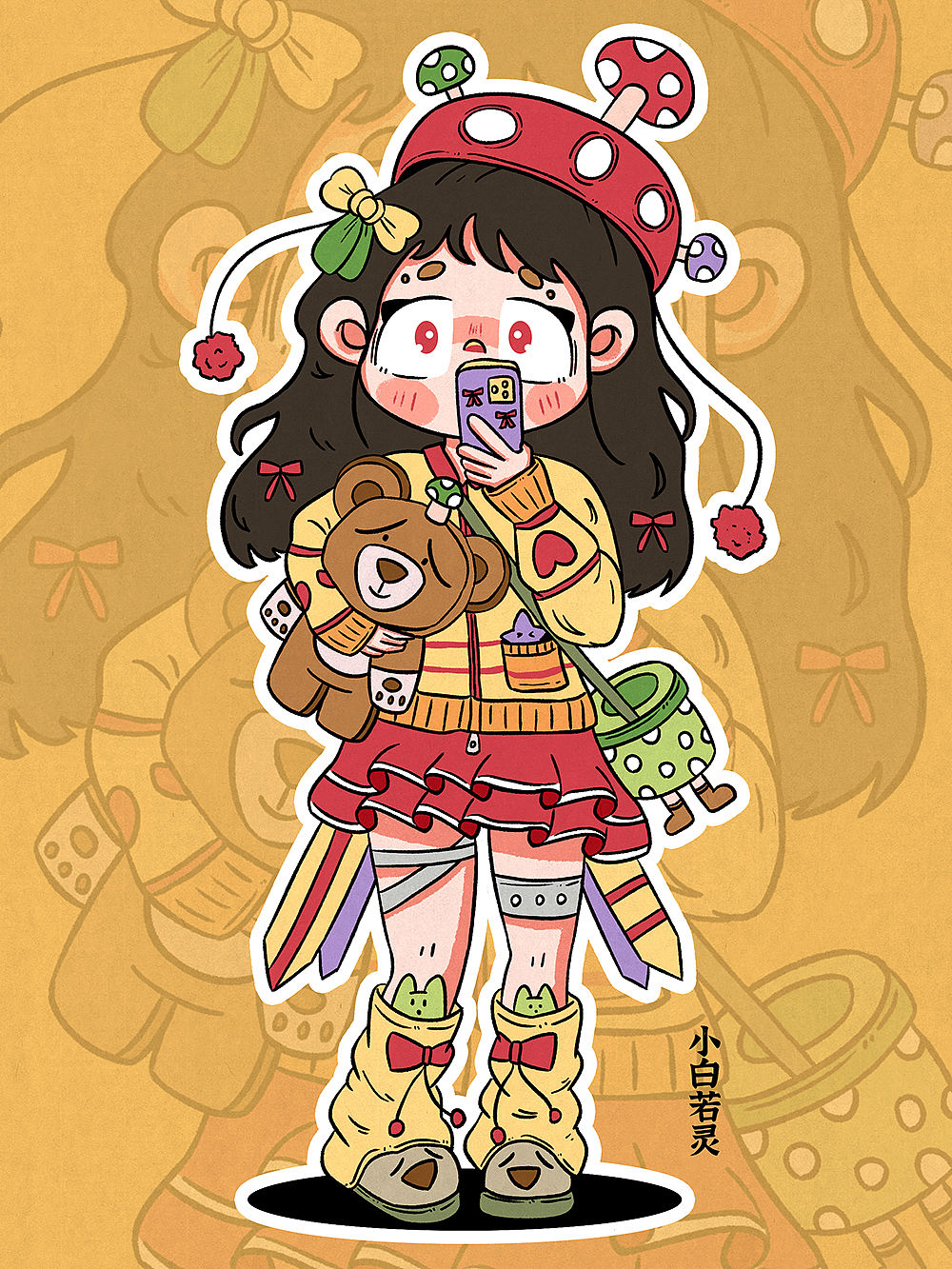 合集｜可爱的插画人物（图ZNDA1NDU1NDIw） - 商业插画 - 站酷设计师小白若灵原创素材 - 站酷ZCOOL