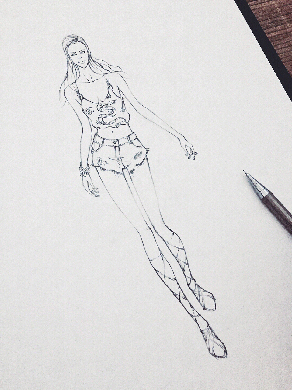 服装手绘效果图（图ZNDA1NDU4MzM2） - 艺术插画 - 站酷设计师秦俊岭原创素材 - 站酷ZCOOL