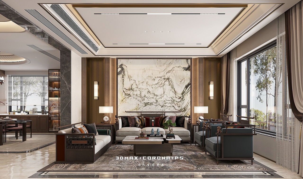 新中式別墅，重構(gòu)東方人居（圖ZNDA1NDcwMjg0） - 家裝設(shè)計(jì) - 站酷設(shè)計(jì)師北玄徐恩恩原創(chuàng)素材 - 站酷ZCOOL