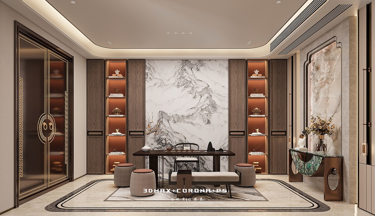 新中式別墅，重構(gòu)東方人居（圖ZNDA1NDcwMjg4） - 家裝設(shè)計(jì) - 站酷設(shè)計(jì)師北玄徐恩恩原創(chuàng)素材 - 站酷ZCOOL