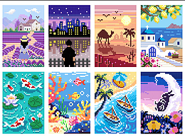 像素画创作 可做十字绣拼豆钻石画 矢量cdr可联系下载~