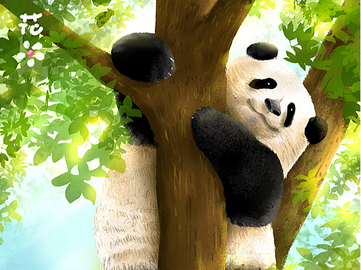 爬树的大熊猫~~~