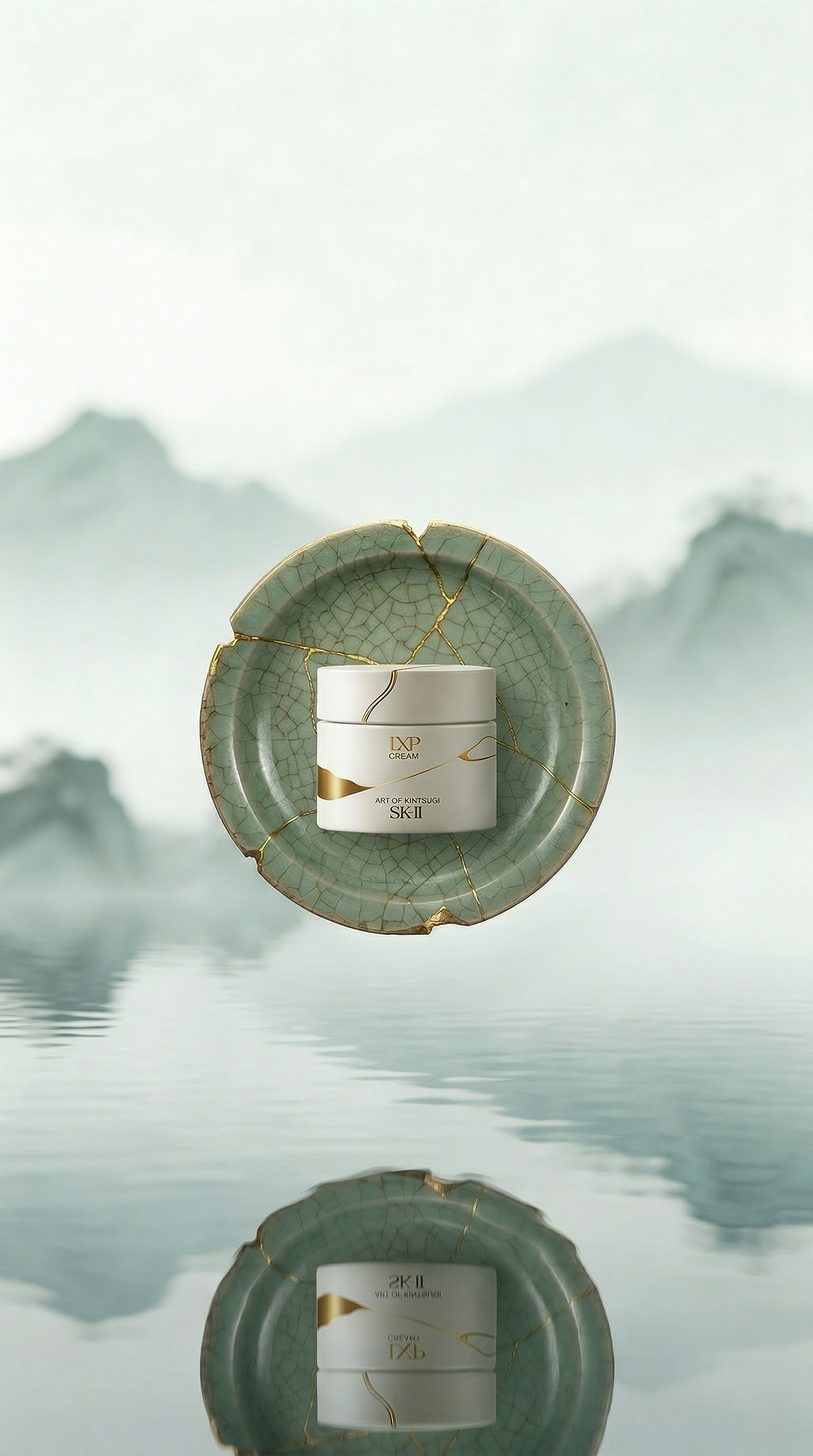 青瓷引｜幽玄之境，金缮止水（图ZNDA1NDgyOTI4） - AI作品 - 站酷设计师ZNEQ原创素材 - 站酷ZCOOL