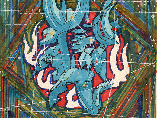 马克笔插画《二十八星宿之亢金龙》