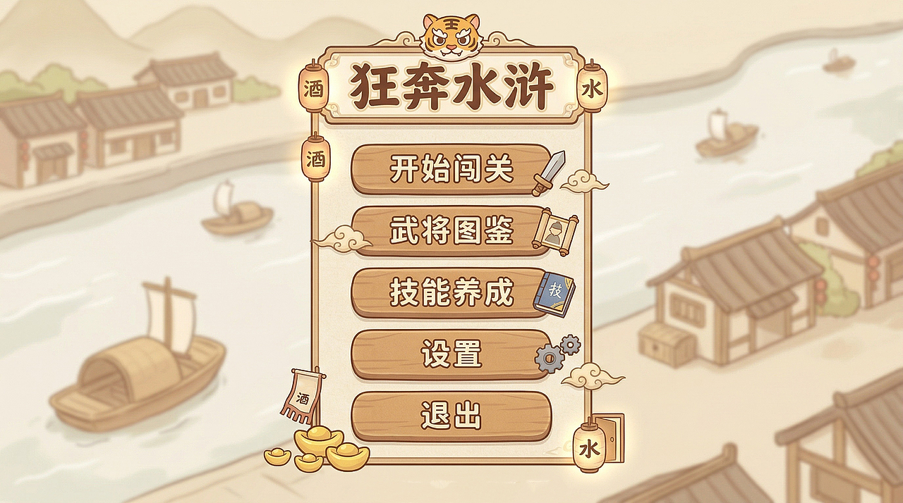 狂奔水浒-横版水浒题材格斗游戏UI（图ZNDA1NDg0NTUy） - 游戏UI - 站酷设计师肥飞工作室原创素材 - 站酷ZCOOL