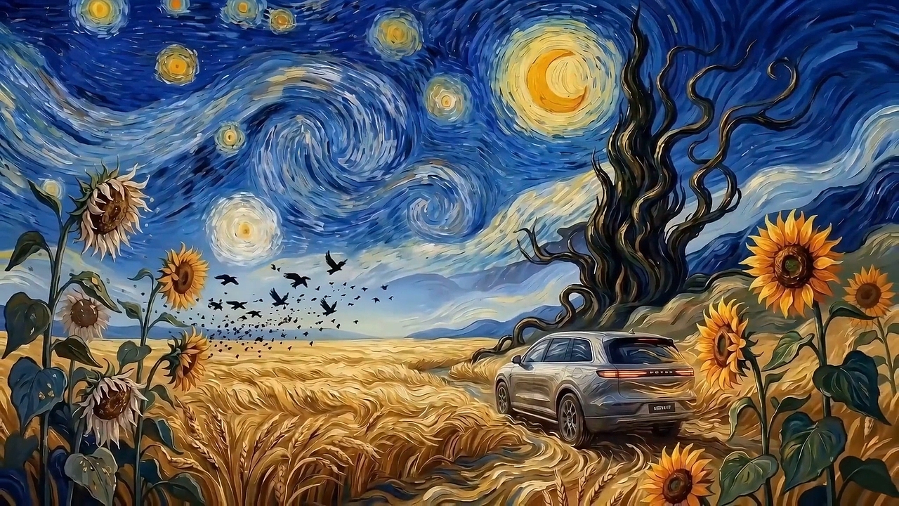 车门一开，我把梵高的整个宇宙装进了车里（图ZNDA1NTA1NTQw） - AI作品 - 站酷设计师WHEREHOPE原创素材 - 站酷ZCOOL