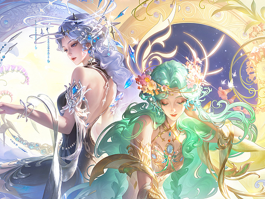 【叁乔居】貂蝉馥梦繁花皮肤绘制过程