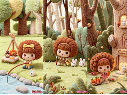 【壁纸】摩丝摩丝和兔子Yoyo赴一场森林春日约