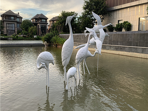 玻璃钢仙鹤动物雕塑