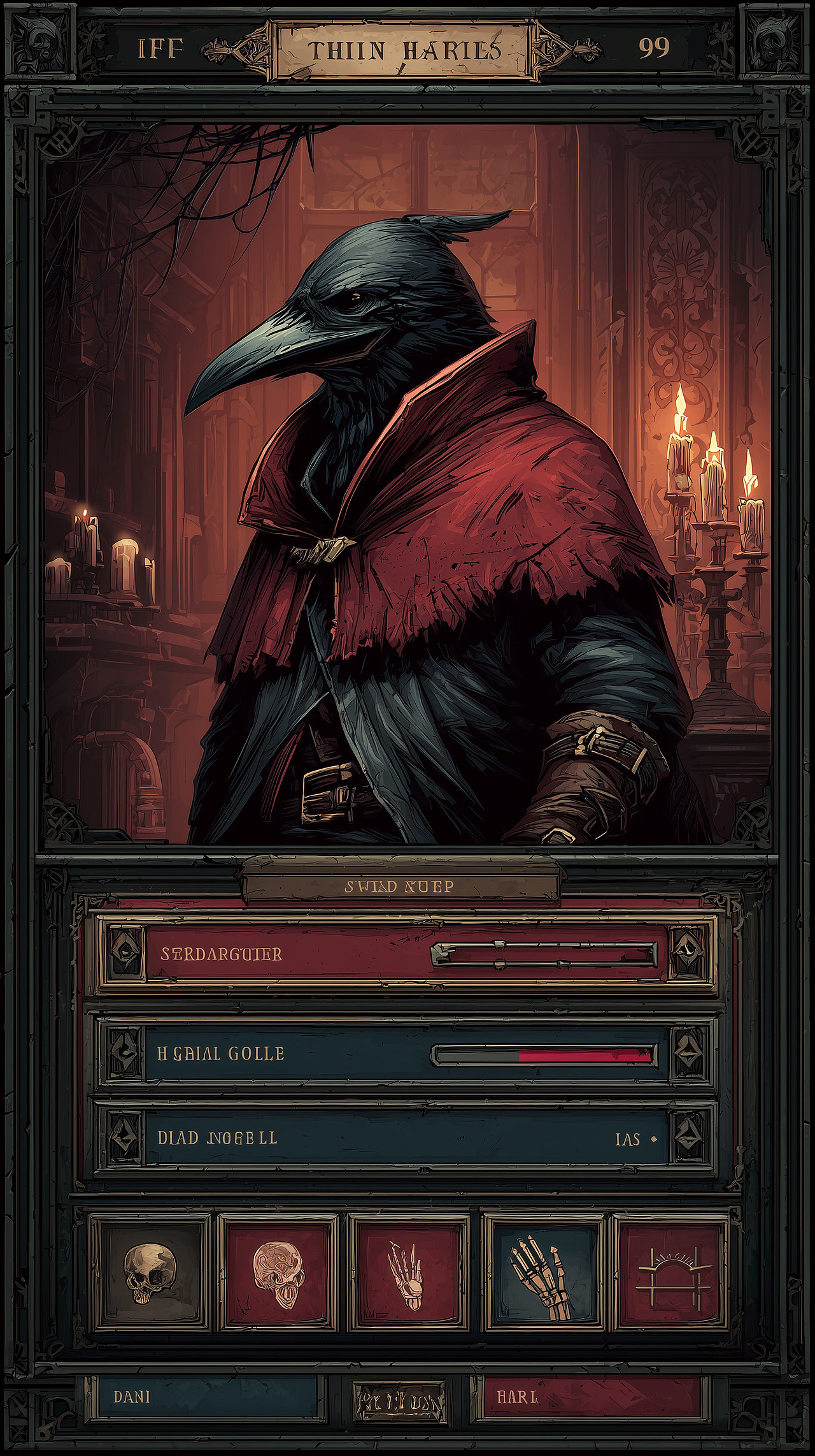 暗黑地牢风乌鸦角色 UI 界面（图ZNDA1NTIyODQ4） - 游戏UI - 站酷设计师chaochaoland原创素材 - 站酷ZCOOL