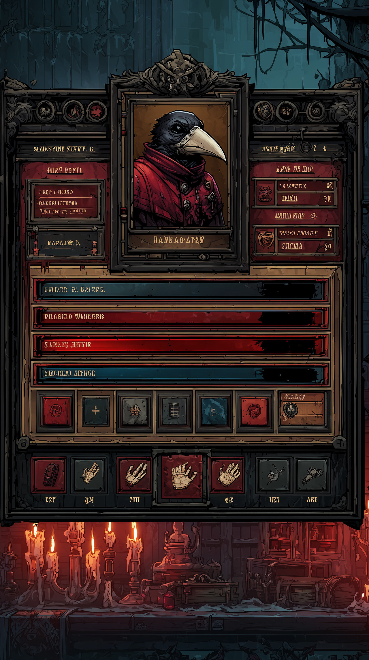 暗黑地牢风乌鸦角色 UI 界面（图ZNDA1NTIyODM2） - 游戏UI - 站酷设计师chaochaoland原创素材 - 站酷ZCOOL