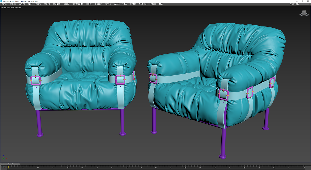 AI建模+3dsMax 慵懒风休闲沙发 家具建模渲染（图ZNDA1NTI0NjI0） - 产品 - 站酷设计师kuku家具建模原创素材 - 站酷ZCOOL