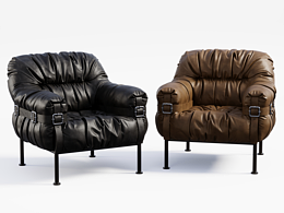 AI建模+3dsMax 慵懶風休閑沙發(fā) 家具建模渲染