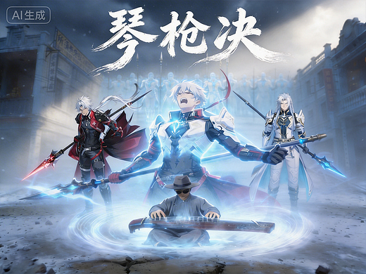 《琴枪决》丨晶核“舞出惊鸿一枪”参赛AI动画视频