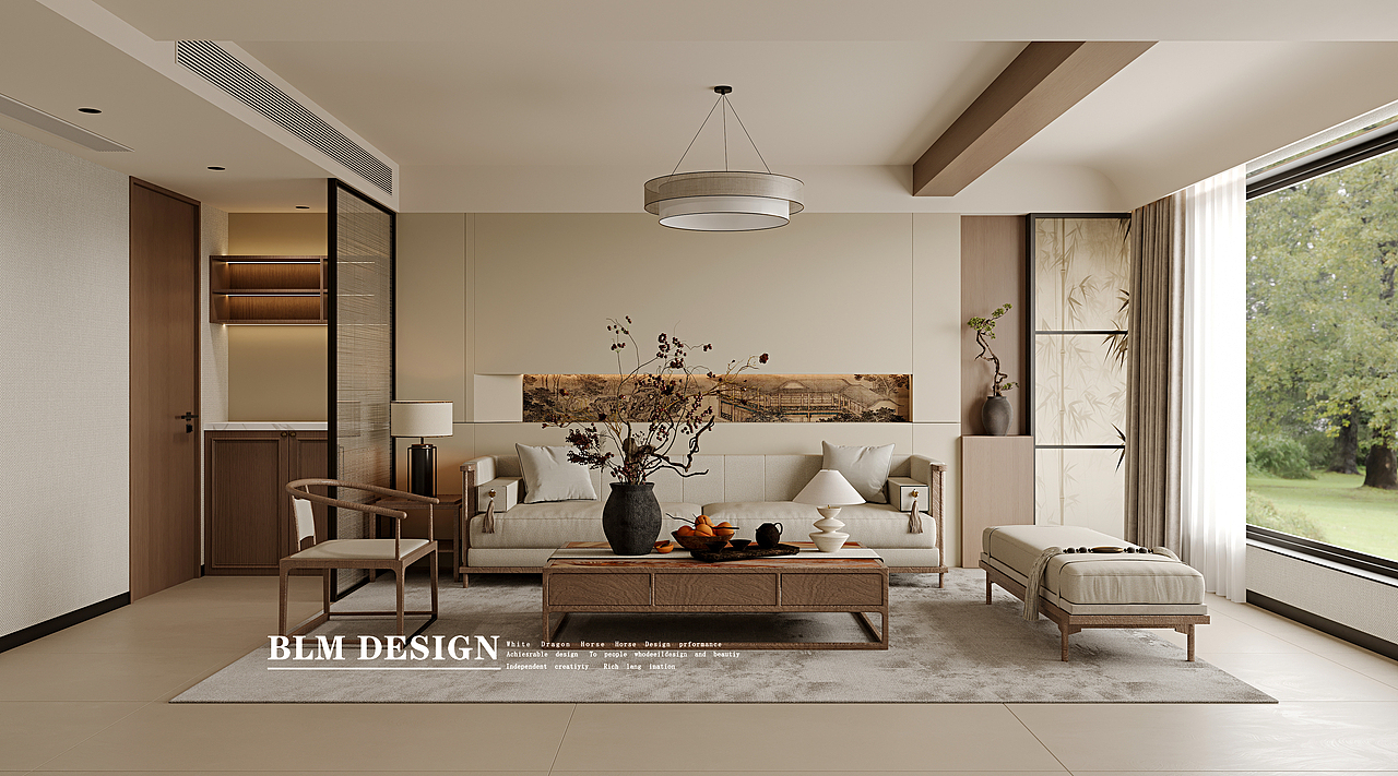 新中式-白龙马效果图（图ZNDA1NTY1MjA0） - 家装设计 - 站酷设计师小鱼吐泡泡泡泡泡原创素材 - 站酷ZCOOL