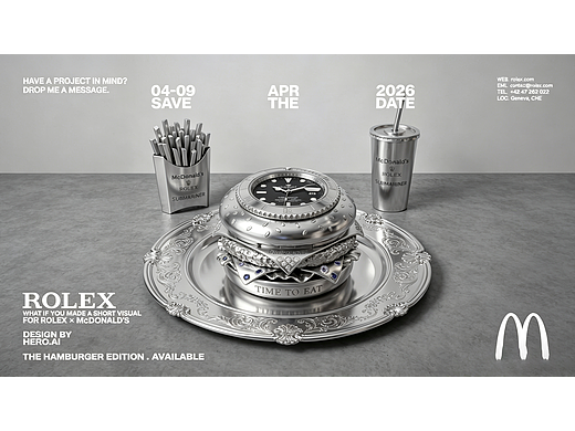 「麦当劳 x 劳力士」全网最屌的「劳模」汉堡手表