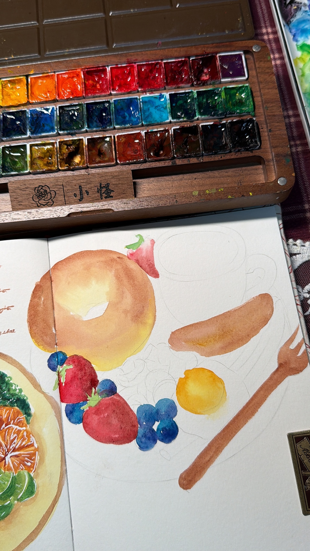 水彩~早餐盘绘画（图ZNDA1NTc2OTQ0） - 绘画 - 站酷设计师Z488115302原创素材 - 站酷ZCOOL