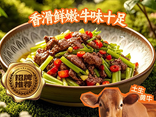 黄牛菜品海报