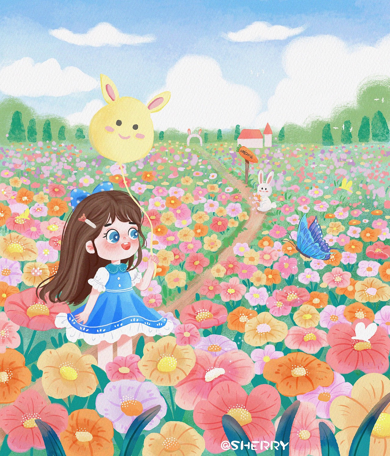 一组儿童插画-小女孩系列（图ZNDA1NTgzNjk2） - 儿童插画 - 站酷设计师sherry的插画旅程原创素材 - 站酷ZCOOL