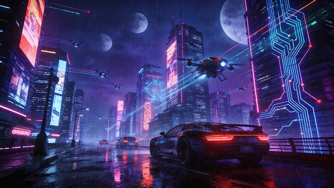 赛博朋克风格插画（图ZNDA1NTg3MTg4） - 商业插画 - 站酷设计师手干断了都原创素材 - 站酷ZCOOL