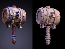 【次世代pbr】风格化武器木锤模型制作教程。