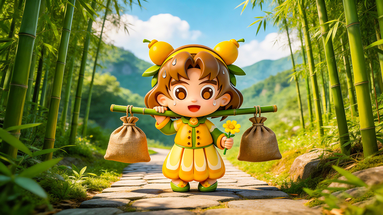 小柚的井冈山游记（图ZNDA1NTg5NjM2） - IP形象 - 站酷设计师莫诺mono原创素材 - 站酷ZCOOL