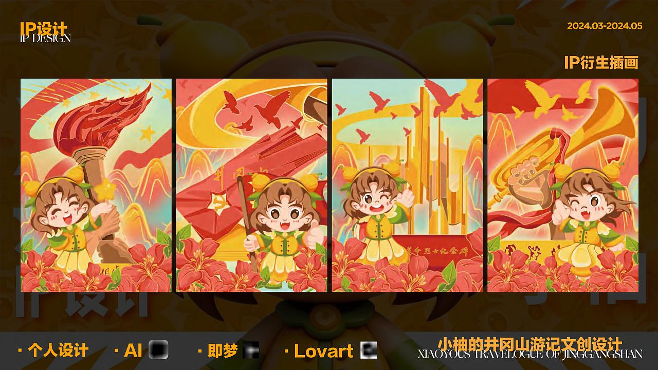 小柚的井冈山游记（图ZNDA1NTg5NjQ4） - IP形象 - 站酷设计师莫诺mono原创素材 - 站酷ZCOOL