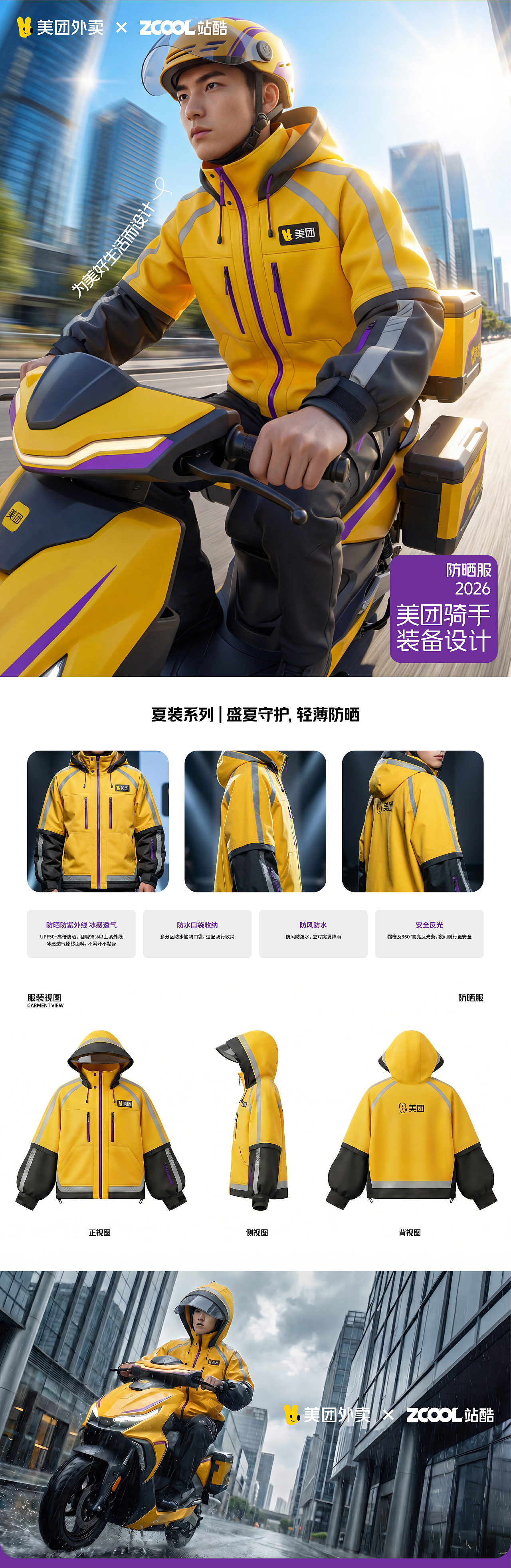 城市行者・极速守护 | 美团黄衣服全系列骑手服(图ZNDA1NjA0NDIw) - AI作品 - 站酷设计师Mr子烨原创素材 - 站酷ZCOOL