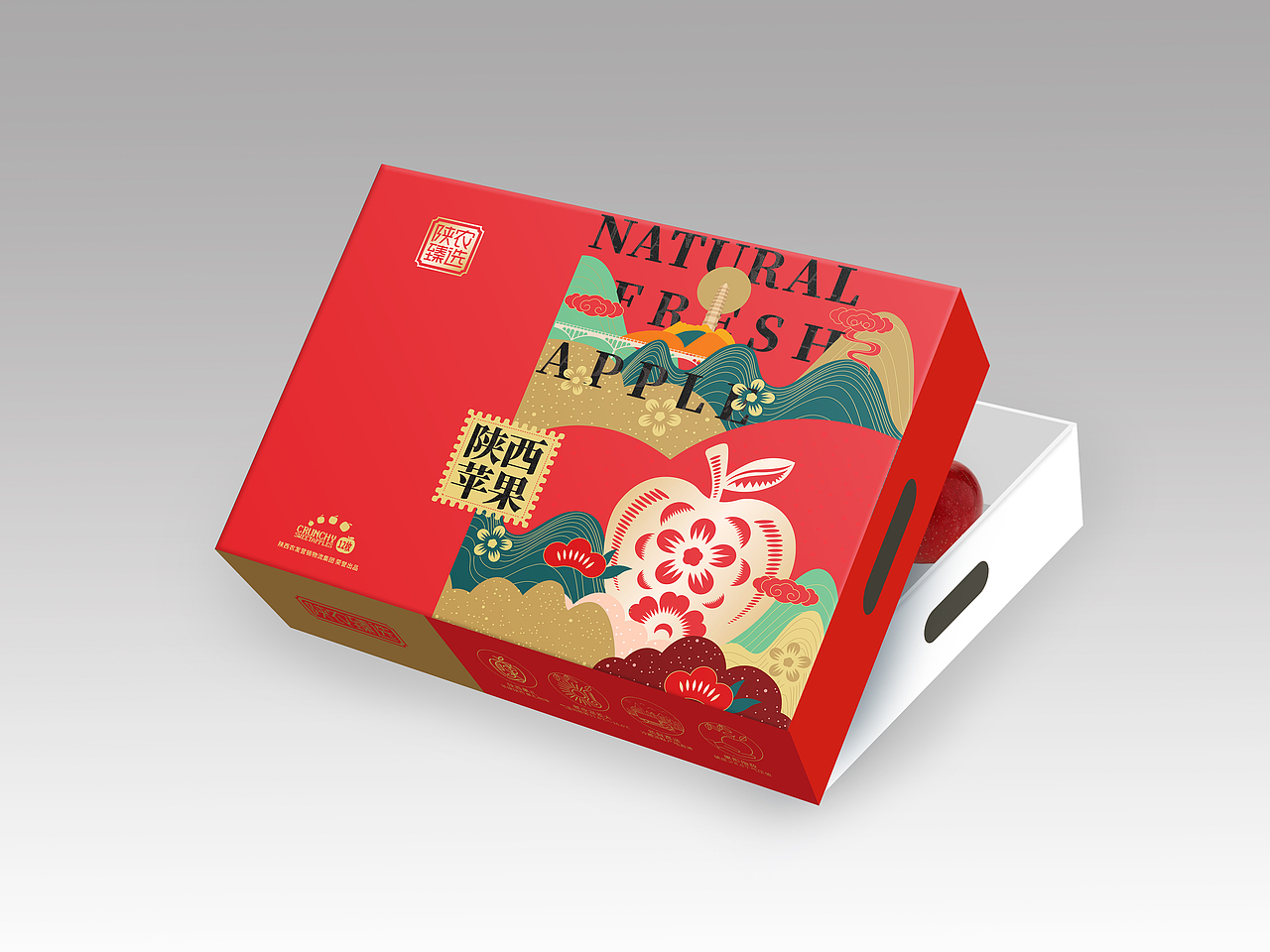 陕西苹果礼（图ZNDA1NjE2MDA4） - 包装 - 站酷设计师艺源粟设计原创素材 - 站酷ZCOOL