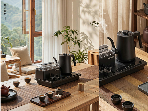 场景丨奥克斯纯钛泡茶烧水壶 X 静雨视觉