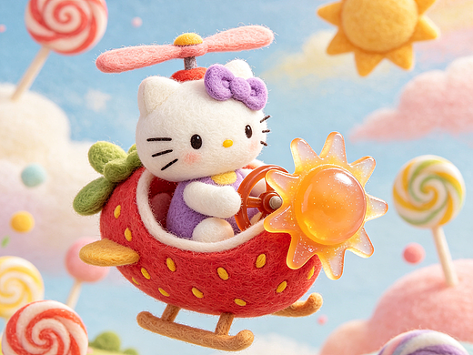 Hello Kitty的草莓直升机梦幻之旅