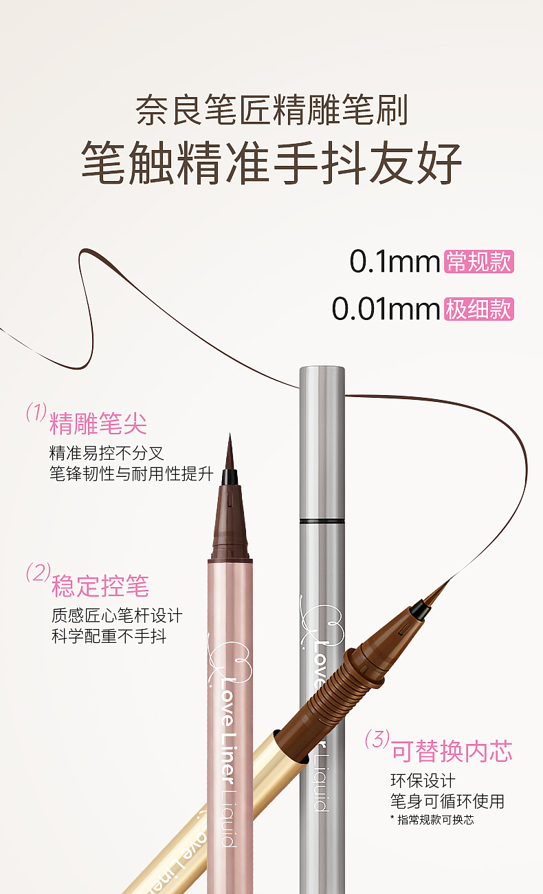 LoveLiner 眼线液笔详情页（图ZNDA1NjI3MTY4） - 电商 - 站酷设计师幽柚ZJ原创素材 - 站酷ZCOOL