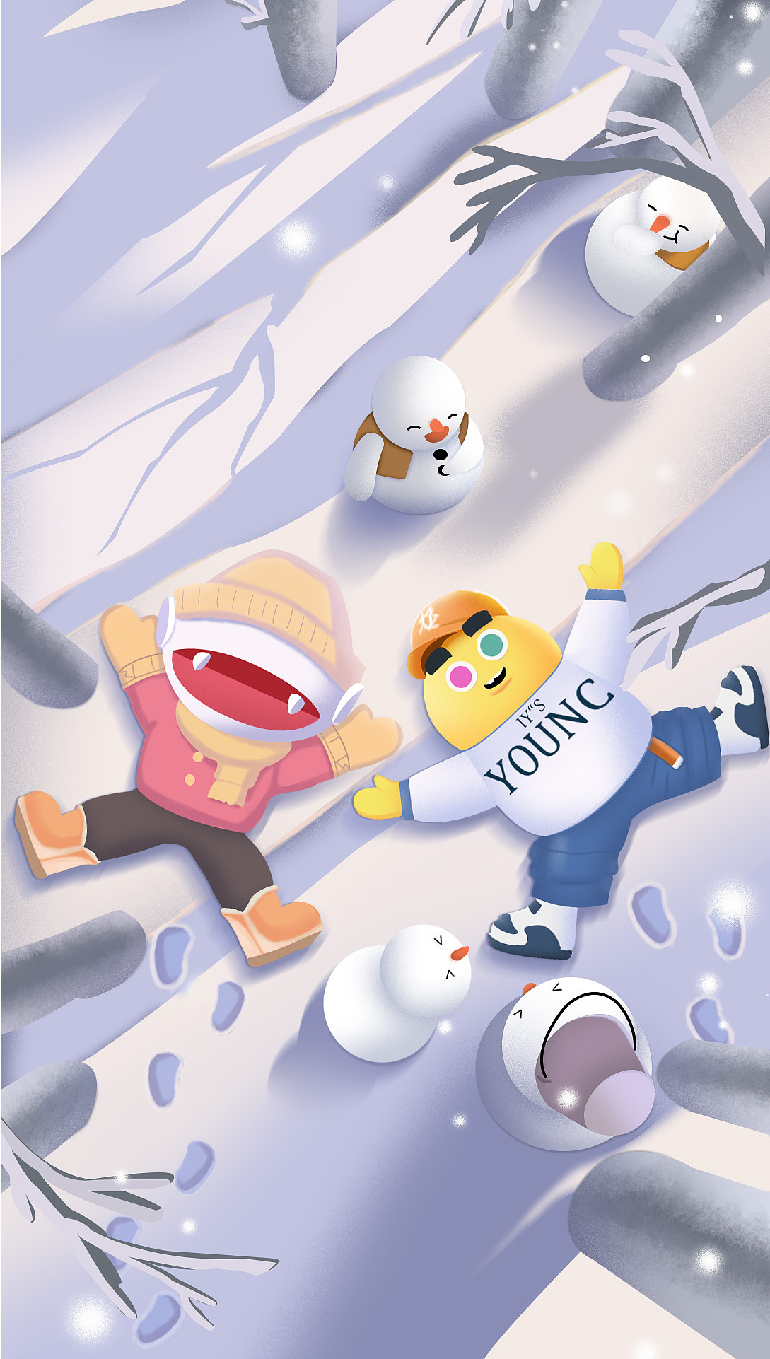 「二十四节气・大雪」主题插画创作｜冬日童趣视觉设计（图ZNDA1NjI4ODQw） - 商业插画 - 站酷设计师降雪原创素材 - 站酷ZCOOL