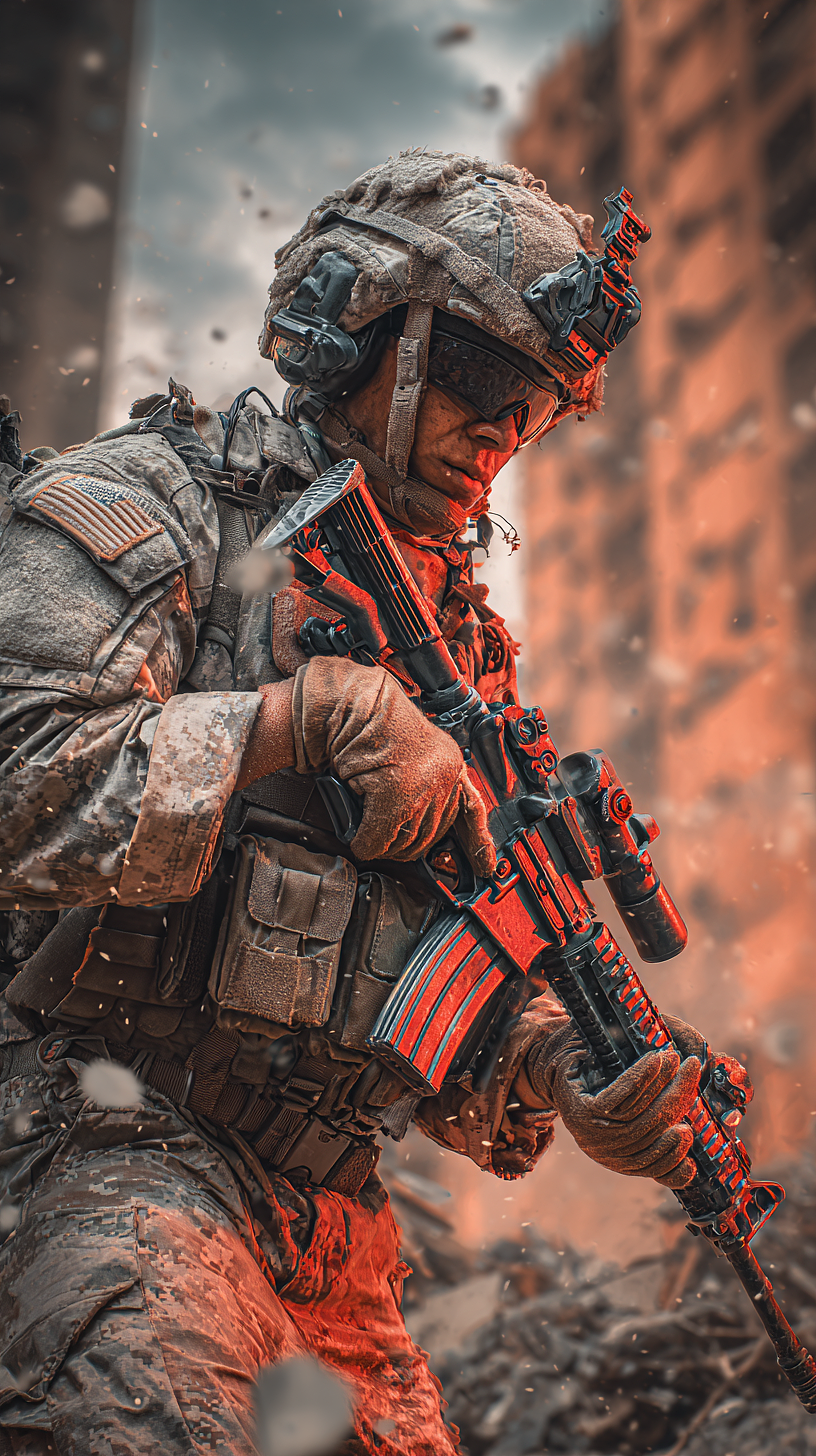 一组人物原型设计之红色警戒美国大兵（图ZNDA1NjMyNjI4） - AI作品 - 站酷设计师斗神俊俊原创素材 - 站酷ZCOOL