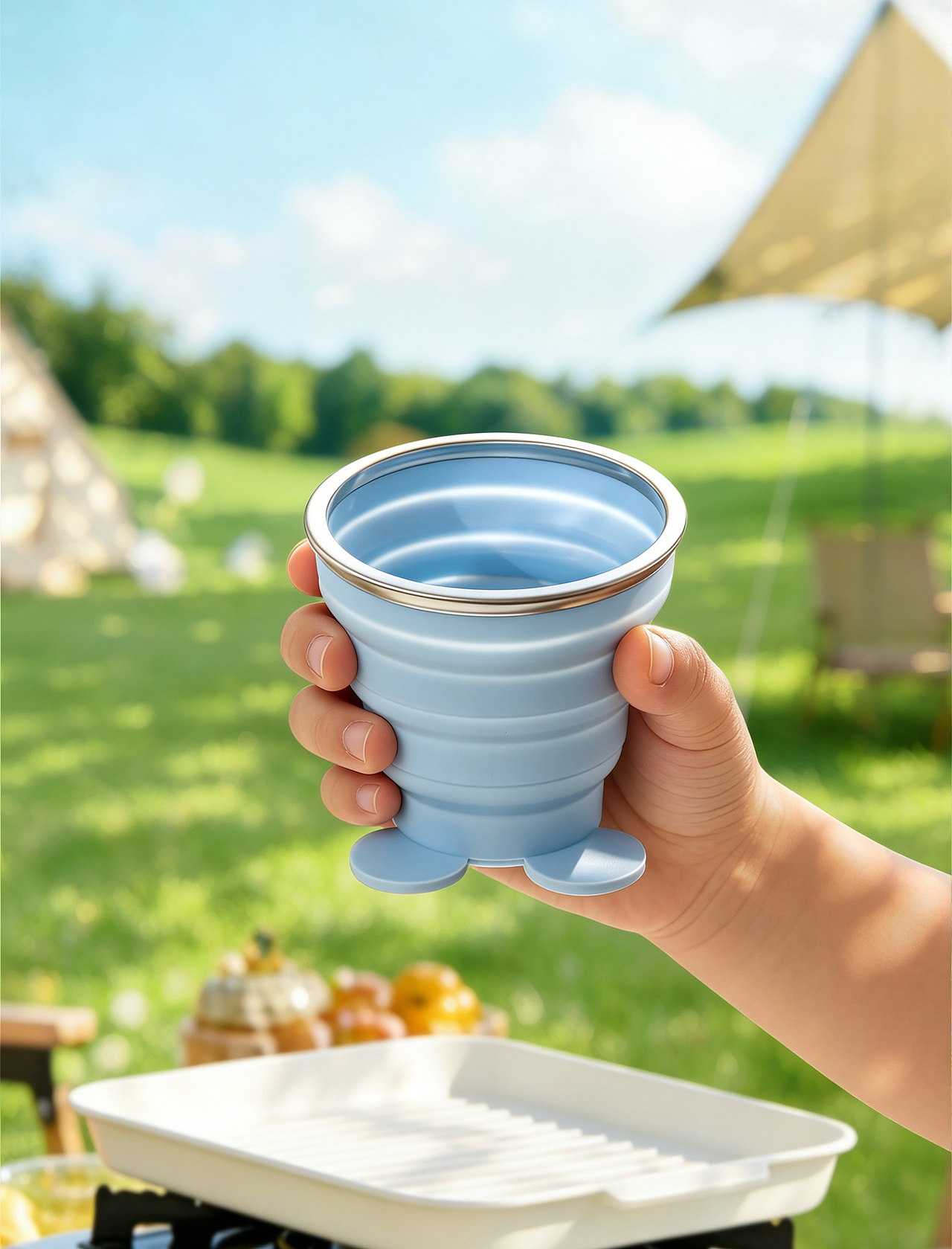 米奇露营折叠杯-【创意拍摄】(图ZNDA1NjMzODQw) - 产品摄影 - 站酷设计师甯宇原创素材 - 站酷ZCOOL