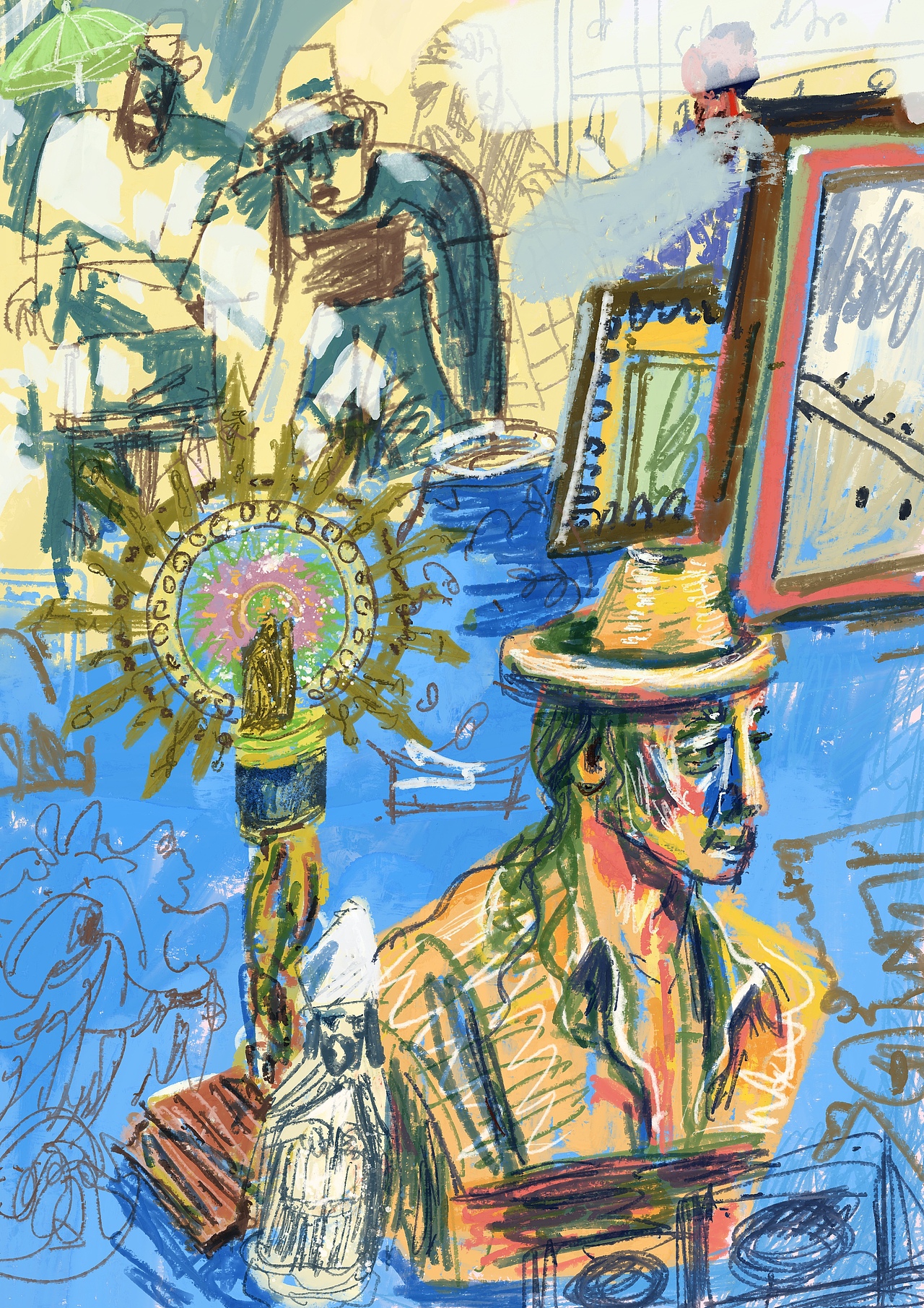 逛一逛二手集市 - 我生活的城市,塞维利亚（图ZNDA1NjM1MzY0） - 商业插画 - 站酷设计师驼驼涂涂原创素材 - 站酷ZCOOL