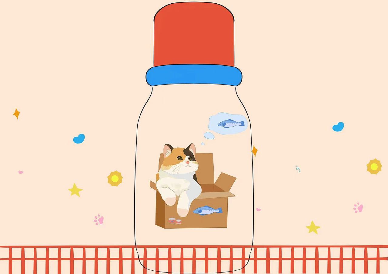 猫咪保温杯（图ZNDA1NjM2MjI0） - 商业插画 - 站酷设计师安然哦原创素材 - 站酷ZCOOL