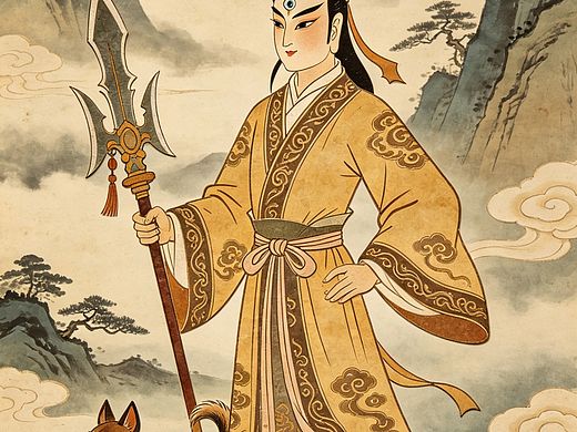 二郎神·哮天犬｜国风神将设定图（个人主页-ZNzM0NzAzMDg=） - 艺术插画 - 站酷设计师Z013423028原创素材 - 站酷ZCOOL