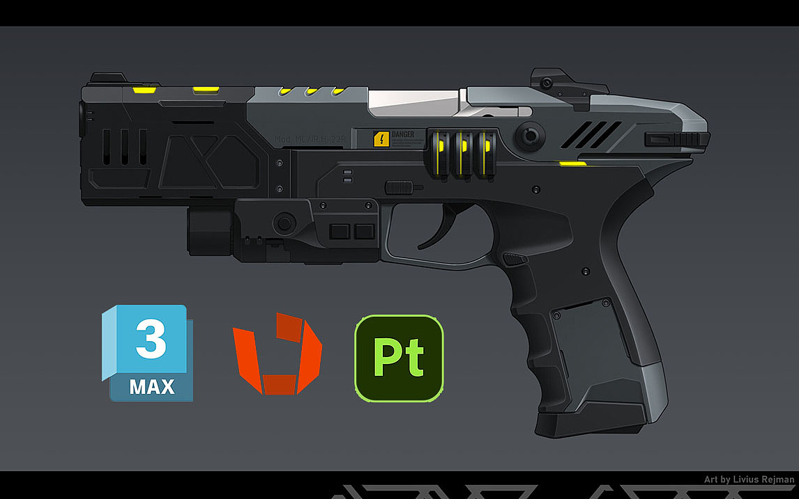 【3dmax建模】次世代手枪模型制作教程。模型+uv+材质（图ZNDA1NjQ1MDYw） - 其他三维 - 站酷设计师Alan安澜原创素材 - 站酷ZCOOL