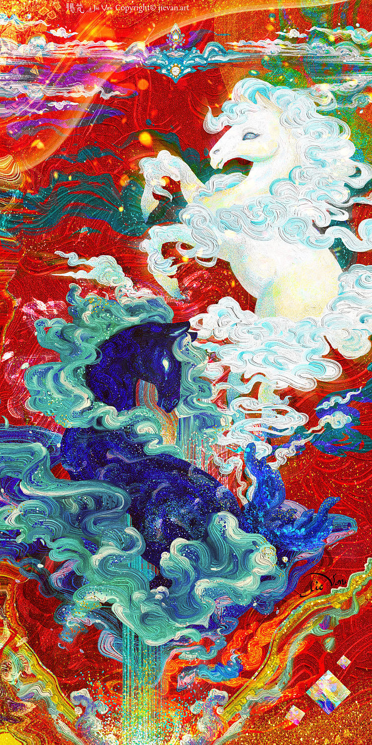 水火既濟 · 滿福迎春（图ZNDA1NjUzMDA0） - 艺术插画 - 站酷设计师羯梵原创素材 - 站酷ZCOOL