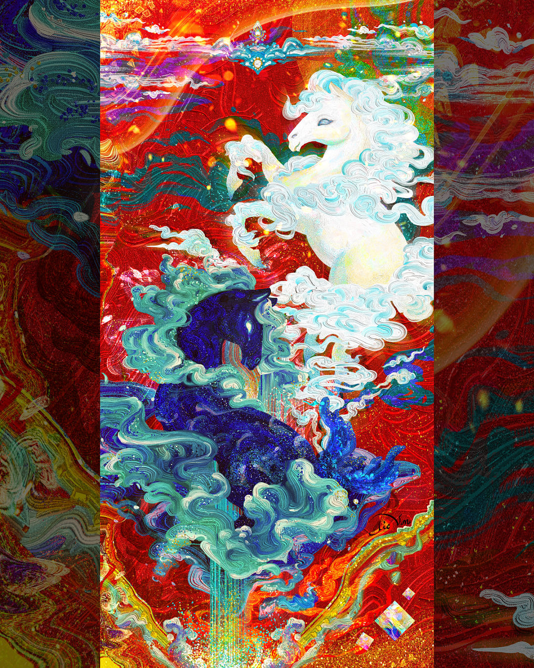 水火既濟 · 滿福迎春（图ZNDA1NjUzMDE2） - 艺术插画 - 站酷设计师羯梵原创素材 - 站酷ZCOOL