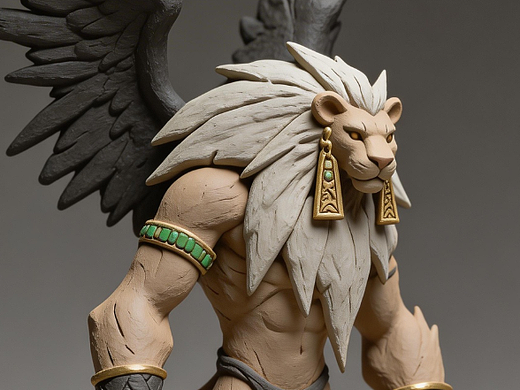 泥塑手办埃及飞狮怪