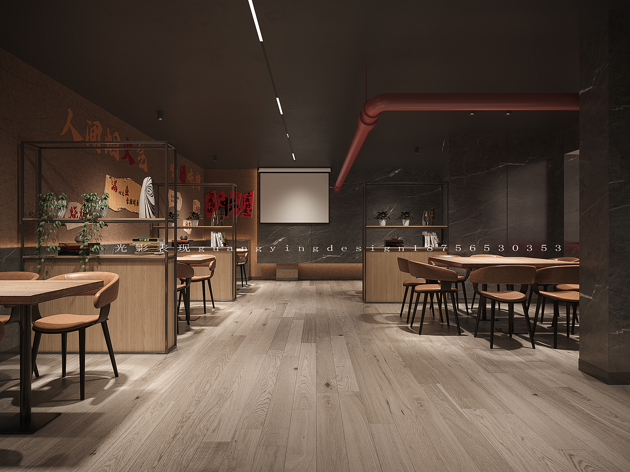 烧烤店效果图（图ZNDA1NjYzNDAw） - 酒店餐饮设计 - 站酷设计师光影效果图施工图原创素材 - 站酷ZCOOL