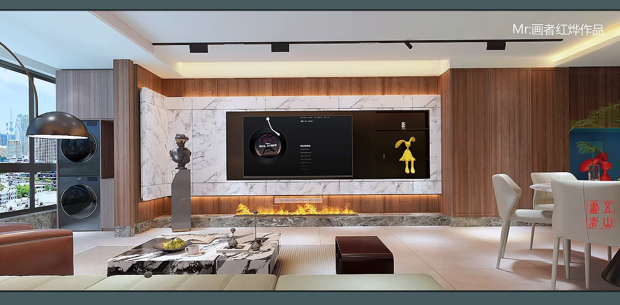 现代客餐厅方案演示（图ZNDA1NjYzNjI4） - 家装设计 - 站酷设计师画者红烨原创素材 - 站酷ZCOOL