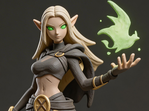 泥塑手办精灵魔法师