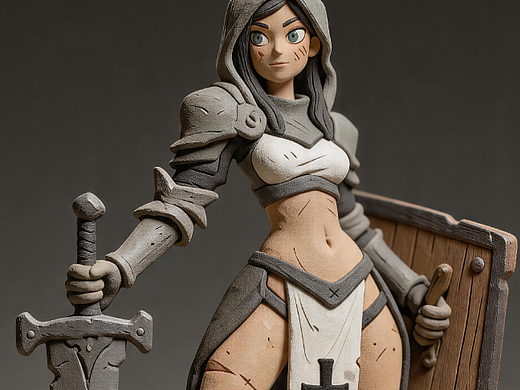 泥塑手办医院骑士大盾